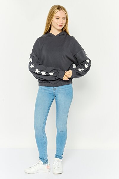 Aqua Women Sportswear Fit Long Sleeves Outdoor Sweatshirt, Grey