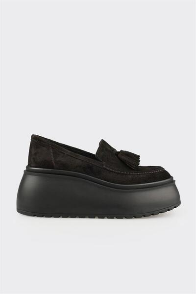 Elle Shoes Siyah Deri Kadın Topuklu Ayakkabı