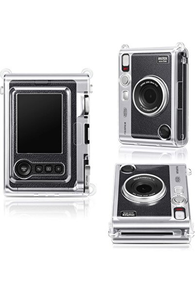 007 Meking Tek Case for Fujifilm Instax Mini Evo - Hard PVC Crystal Cover with Removable Strap