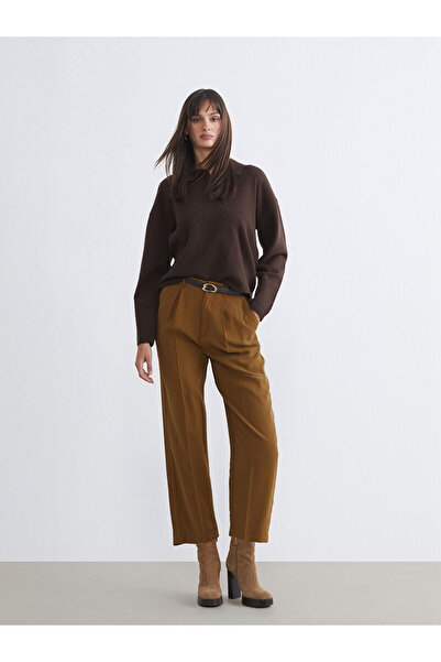 LC Waikiki Beli Kemerli Loose Fit Women's Pleated Trousers