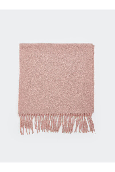 LC Waikiki Pink Plain Tasseled Women's Scarf