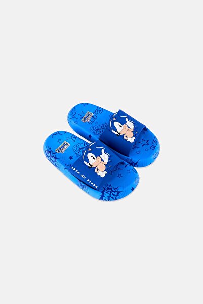 Sonic Kids Boy The Hedgehog Slip On Slides, Blue