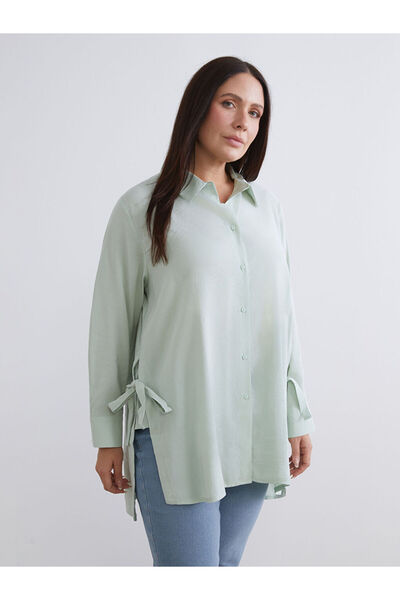 LC Waikiki Green Modal Blend Oversize Women's Shirt Tunic