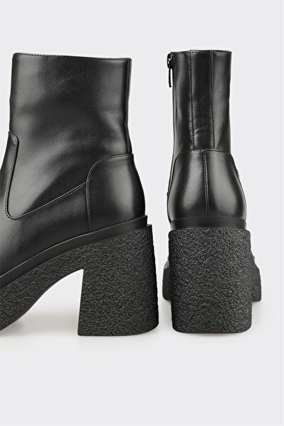 Elle Shoes Siyah Deri Kadın Günlük Bot