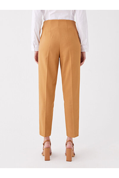 LC Waikiki Brown High Waist Carrot Cut Women's Trousers
