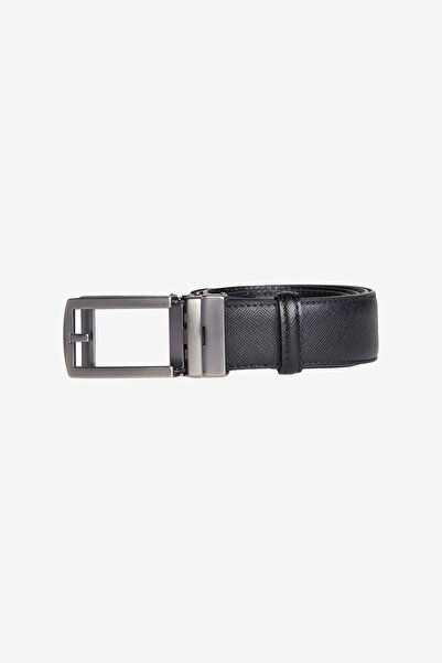 ALTINYILDIZ CLASSICS Men's Black 100% Leather Classic Belt Without Holes