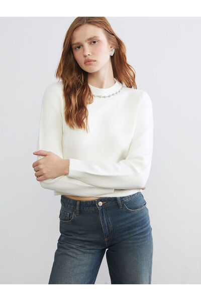 LC Waikiki Pulover de tricotaj pentru damă cu gât roșu