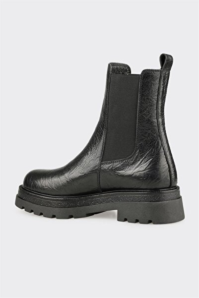 Elle Shoes Siyah Deri Kadın Günlük Bot