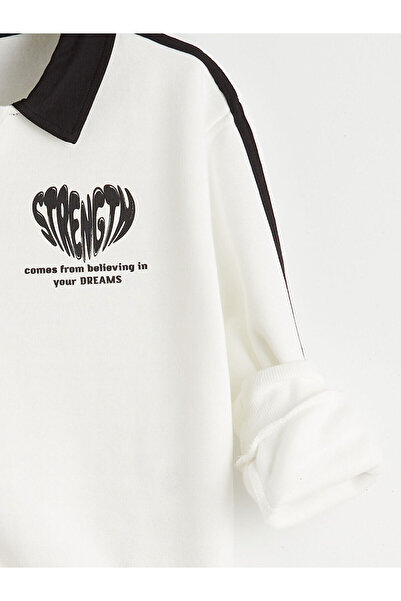 LC Waikiki Polo Collar Girl's Sweatshirt