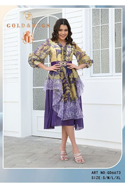 JAWAN one فستان مشجر قصير بحزام