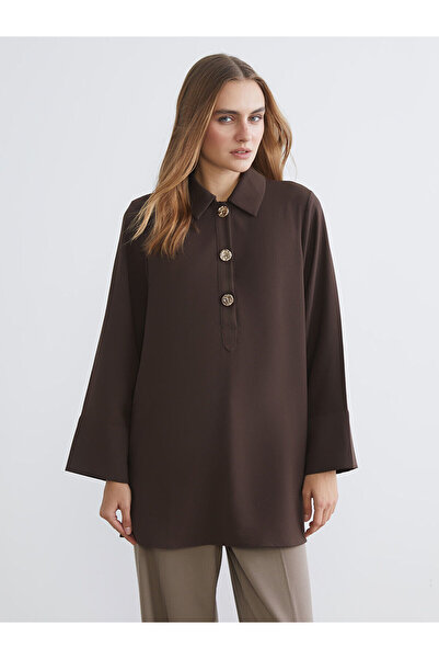 LC Waikiki Peak Yeni Sezon Gömlek Yaka Oversize Kadın Tunik