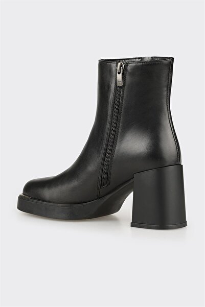 Elle Shoes Siyah Deri Kadın Günlük Bot