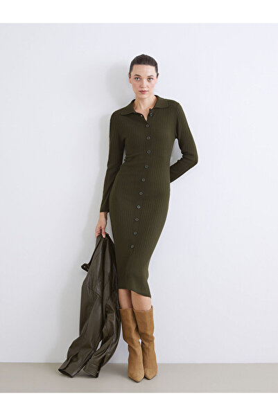 LC Waikiki Peak Yeni Sezon Polo Yaka Triko Elbise