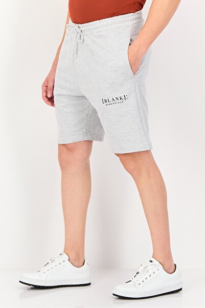 BLANK ESSENTIALS Men Brand Logo Basic Shorts, Grey