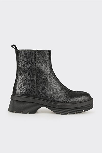 Elle Shoes Siyah Deri Kadın Günlük Bot
