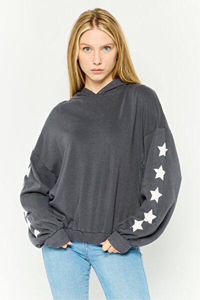 Aqua Women Sportswear Fit Long Sleeves Outdoor Sweatshirt, Grey