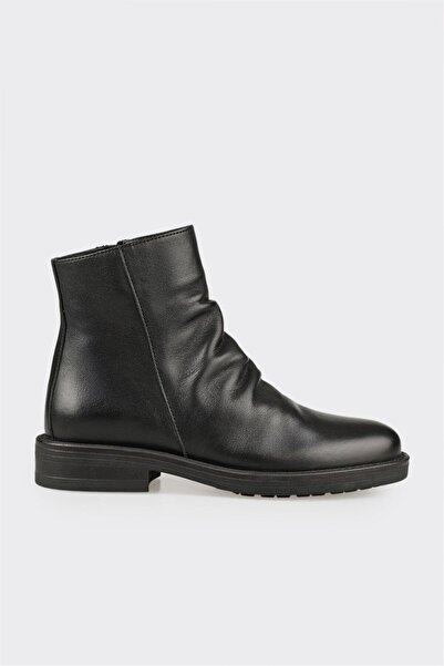 Elle Shoes Siyah Deri Kadın Günlük Bot