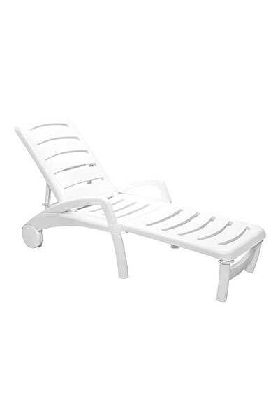 IBIZA كرسي استلقاء للتشمس خارجي متين من البولي بروبيلين مع مسند ظهر قابل للتعديل
