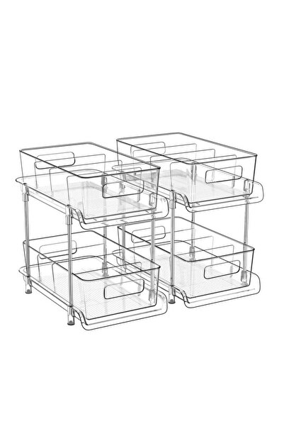 COOYA 2 Tier Bathroom Storage Hanging Cabinet with Divider, Storage Hanging Cabinet and Storage Pullout