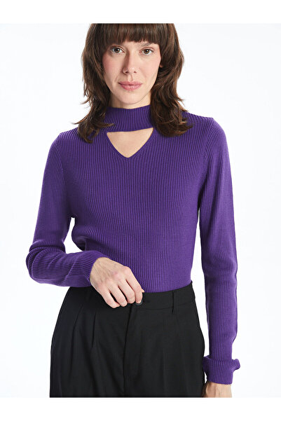 LC Waikiki Mor Dik Yaka Kadın Triko Kazak
