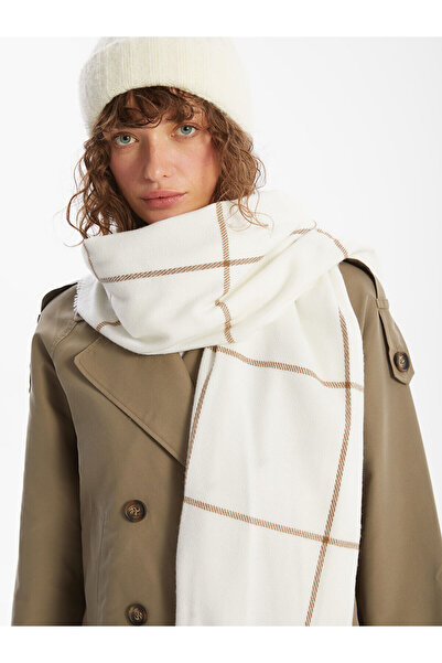 LC Waikiki Eșarfă pentru femei cu model în dungi ecru