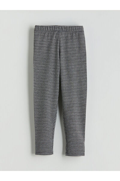 LC Waikiki Κοριτσίστικο καλσόν με σχέδιο Houndstooth με ελαστική μέση