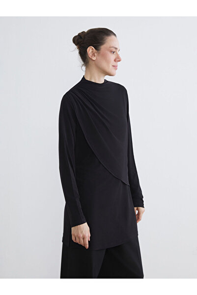 LC Waikiki Siyah Dik Yaka Kadın Tunik