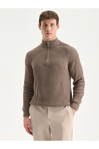 LC Waikiki Vizyon New Season Stand Collar Long Sleeve Men's Knitwear Sweater