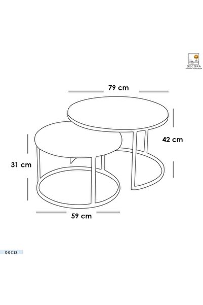 DEC13 Two-piece wooden coffee table set