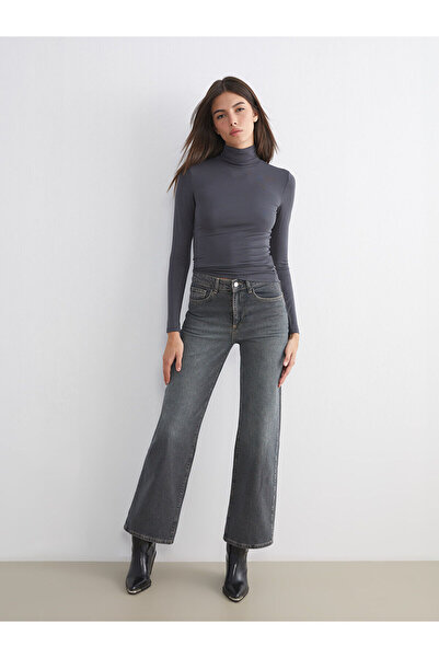 LC Waikiki Alita City Lcw Jeans with a Difference in Color Grey Denim Straigh...