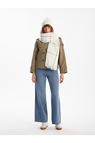 LC Waikiki Eșarfă pentru femei cu model în dungi ecru