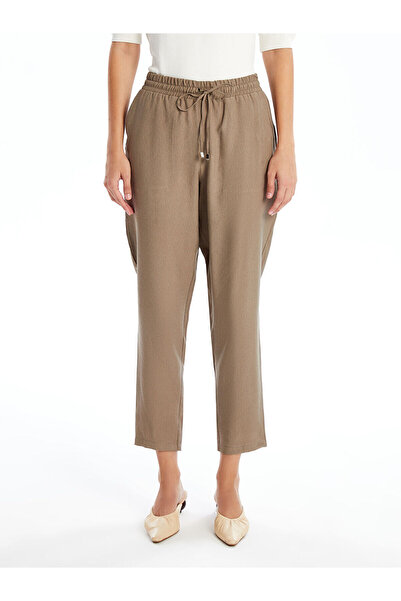 LC Waikiki Brown Elastic Waist Loose Fit Women's Trousers