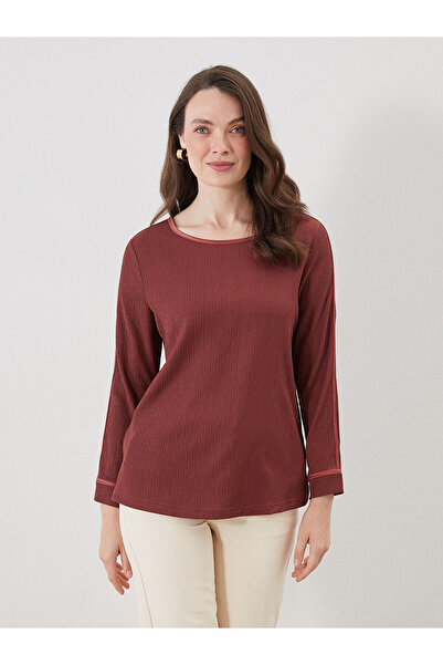 LC Waikiki طاقم الرقبة تي شيرت المرأة