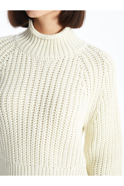 LC Waikiki Langärmliger, übergroßer Damen-Strickpullover mit Rundhalsausschnitt – W4ak20z8