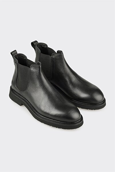 Elle Shoes Siyah Deri Erkek Günlük Bot