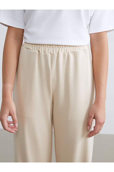 LC Waikiki Beige Elastic Waist Women's Sports Sweatpants