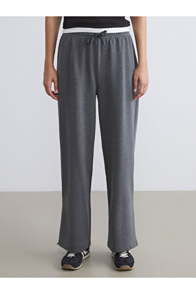 LC Waikiki Anthracite Women's Sports Sweatpants with Elastic Waist