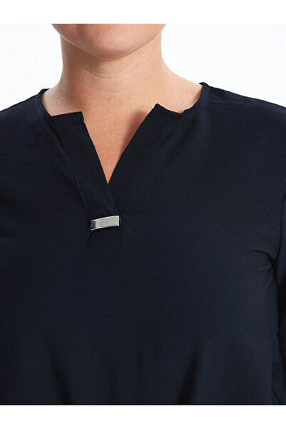 LC Waikiki Navy Blue Collar Women's Blouse