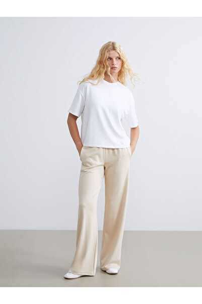 LC Waikiki Beige Elastic Waist Women's Sports Sweatpants