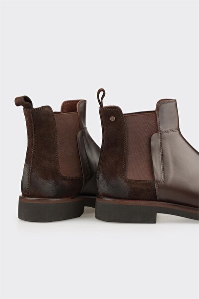Elle Shoes Kahve Deri Erkek Klasik Bot