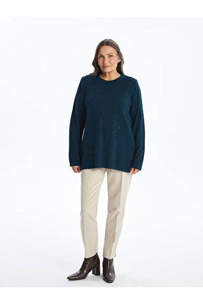 LC Waikiki Pulover de damă cu model cu guler rotund