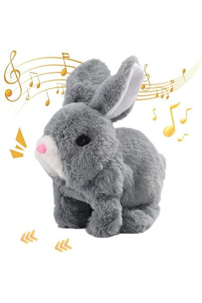 REZZOSS Rabbit Toy. Short Plush Rabbit Doll, Barks and Moves Ears and Mouth