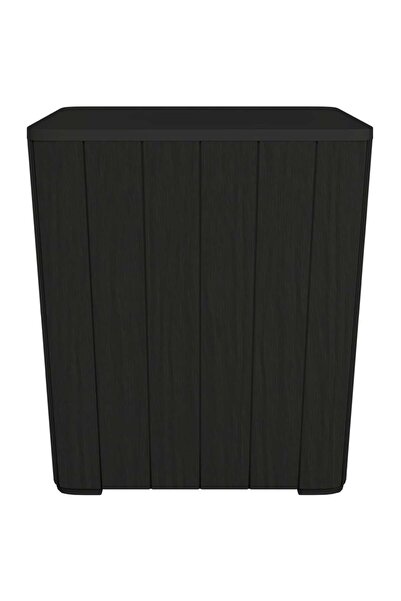 vidaxl Garden Table with Removable Lid Black Polypropylene