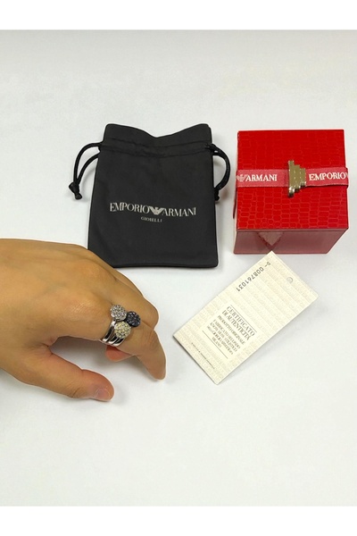 Emporio Armani Very rare, 100% original Emporio Armani women's ring, size 6.5, model EGS1969040, consisting of three pieces