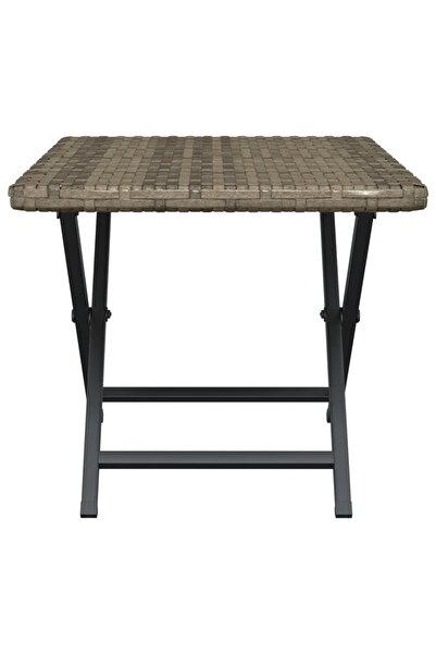 vidaxl Folding Table Grey 45x35x32 cm Poly Rattan