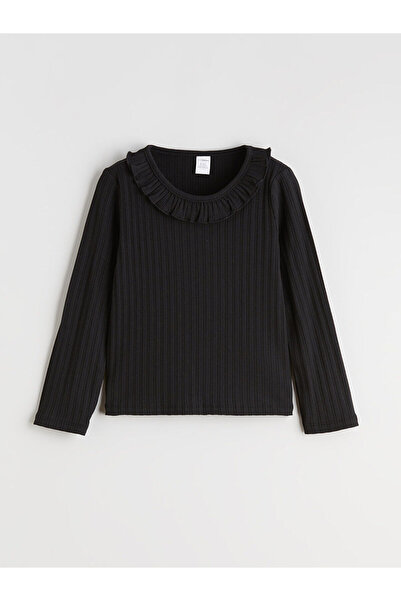 LC Waikiki Plus New Season Long Sleeve Textured Girls' T-Shirt