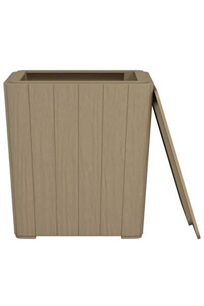 vidaxl Garden Table with Removable Lid Light Brown Polypropylene