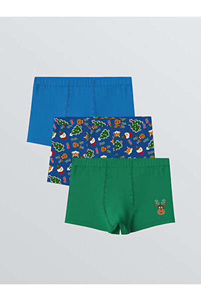 LC Waikiki New Year's Themed Boys' Boxer 3-Piece (W5)
