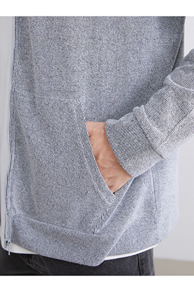 LC Waikiki Hooded Long Sleeve Men's Zippered Sweatshirt