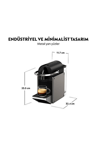 Nespresso Pixie C62 Titan Kapsüllü Kahve Makinesi